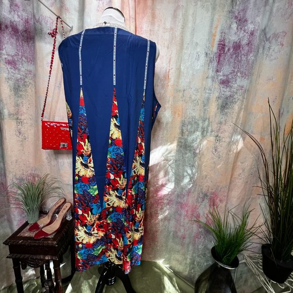 NWOT 📌 Colorful unusually Design  Maxi A-Line Sleeveless Dress - Picture 7 of 14